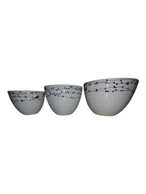 Ciroa oiseau black nesting bowls black & white